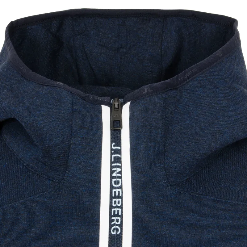 2021 J.Lindeberg Logo Hood Mens Midlayer Navy-3